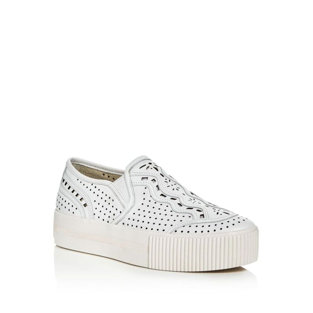 ASH Womens White Goring Kingston Almond Toe Platform Slip On Leather Sneakers 36